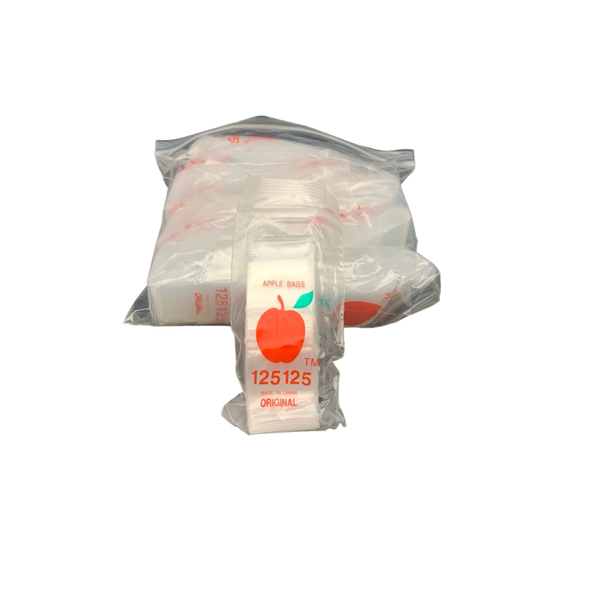 Clear Apple Ziplock Baggies, Bag of 10 Sets W/100 Bags Each (Sizes Available) (B2B)